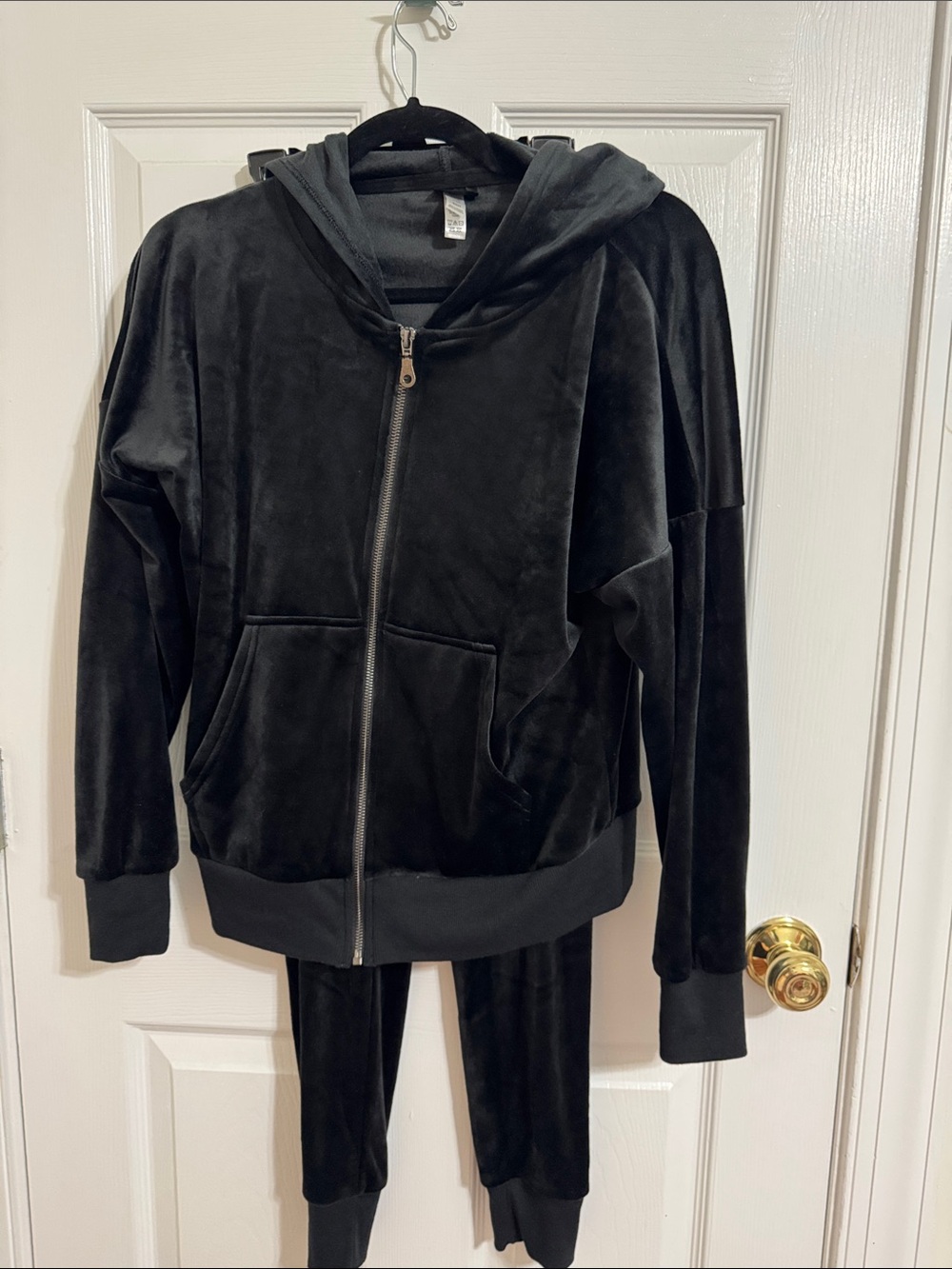 Black Velour Jogger Pants